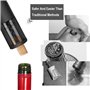 Tire-bouchon électrique pour bouteille de vin - Rechargeable avec coupe-capsule et câble USB - Noir