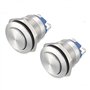 APIELE Lot de 2 interrupteurs à bouton-poussoir momentanés 19 mm 250 V 5 A en acier inoxydable étanche pour voiture