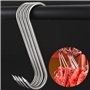 Grizef Lot de 4 crochets en S en acier inoxydable robuste 200 mm x 8 mm pour boucher, agriculteur, chasseur (4 pièces, 8 mm) (20