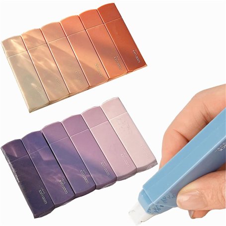 Lot de 12 rubans correcteurs - Ruban de correction instantanée - Mini ruban adhésif blanc - Mignon rouleau de correction esthéti