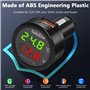Hoembpn Adaptateur Prise Allume Cigare USB QC3.0 + PD3.0 Chargeur Voiture Rapide Thermomètre de Voltmètre avec Numérique LCD Tes