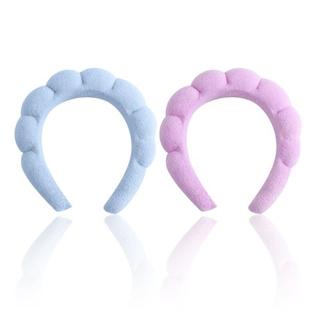 Lot De 2 Bandeaux En Éponge Moelleux Antidérapants Pour Soins De La Peau Et Lavage Du Visage - Accessoires Pour Femme