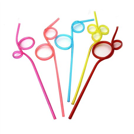 XLKJ Lot de 10 Pailles Spirales