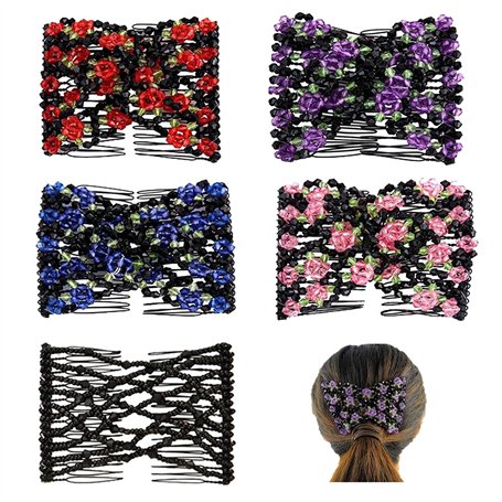 Double Peignes De Cheveux Perles Pinces Peignes De Cheveux Extensible Pince À Cheveux Extensible Élégants Coiffure Diy Peignes À