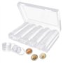 Yesaler Capsules de Monnaie Rondes de 30mm Capsules de Pièces en Plastique Transparent Capsules à Monnaie avec Boîte d'Organisat