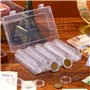 Yesaler Capsules de Monnaie Rondes de 30mm Capsules de Pièces en Plastique Transparent Capsules à Monnaie avec Boîte d'Organisat