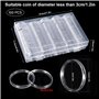 Yesaler Capsules de Monnaie Rondes de 30mm Capsules de Pièces en Plastique Transparent Capsules à Monnaie avec Boîte d'Organisat