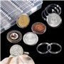 Yesaler Capsules de Monnaie Rondes de 30mm Capsules de Pièces en Plastique Transparent Capsules à Monnaie avec Boîte d'Organisat