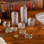 Yesaler Capsules de Monnaie Rondes de 30mm Capsules de Pièces en Plastique Transparent Capsules à Monnaie avec Boîte d'Organisat
