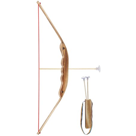 GERILEO Arc en Bois et Bambou Jouet avec Porte-flèches pour garçon et Fille – Jouet pour entraîner au tir (Arc avec 2 flèches)