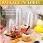 MIVIDE Lot de 100 Gobelets à Dessert avec Couvercle et Cuillère 250 ml, Verres à Dessert en Plastique avec Couvercle pour Mousse