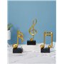 Amoy-Art 3pcs Note de Musique Décor Sculpture Music Figurine Statue Moderne Arts Cadeau Maison Décoration Résine Or 19cm