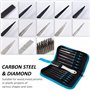 Limes et Râpes en Carbone-Acier, Outils de Limes avec Poignée en Caoutchouc 13PCS, 150mm Lime Plate/Ronde/Demi-ronde/Triangulair