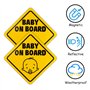 Bébé à Bord Signe Magnétique Panneaux, 2pcs Autocollant Avertissement de Sécurité "bébé à bord" pour Voiture, Amovible, Étanche,