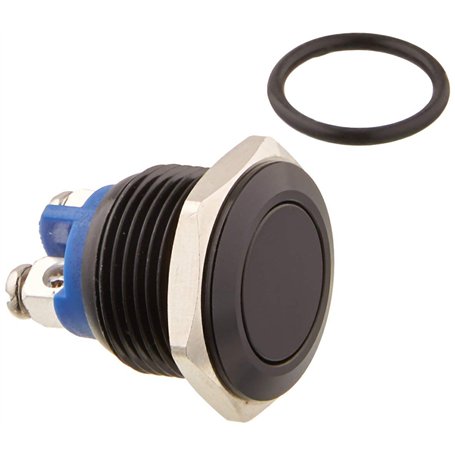 Bestgle 16 mm 5/8" Interrupteur à Bouton-poussoir Momentané en métal 3A/250V AC SPST 1NO Interrupteur de Voiture Industrielle -