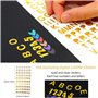 6 Feuilles Autocollants de Nombre de Paillettes Alphabet de Paillettes en Or et Argent Lettres Couleur Auto-Adhésif Estampage à 