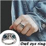 Kagodri Bagues en argent sterling 925 - Bague de fiançailles en forme de chouette avec œil de démon - Style rétro - Réglable - B