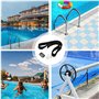 Kit de Fixation pour Bâche Solaire de Piscine, Sangles de Fixation et Pinces et Boucles, Kit de Sangles de Couverture Solaire po