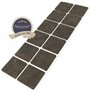 Adsamm® / 12 x Patins en Feutre/Bruns / 40x40 mm/carré/épaisseur 3,5 mm/Patins glisseurs Auto-adhésifs de qualité optimale