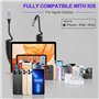 KETAKY Plus Cable iphone Spirale compatible Carplay [Certifié MFi] cable retractable iphone court avec synchronisation des donné