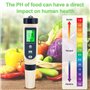 5 en 1 Testeur PH/TDS/EC/Salinité/Thermomètre,PH Mètre Électronique avec Écran LCD,Testeur d'Eau Potable et Alimentaire,Testeur 