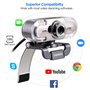 papalook Webcam 1080P pour PC, PA452 Full HD Web Caméra avec Microphone Stéréo, Mise au Point Manuelle, Live Streaming/Réunion s