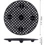 OUKEYI Lot de 6 supports de pot de fleurs ronds robustes en plastique pour intérieur et extérieur - 20 cm - Noir
