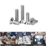 100 Pièces Boulons à Tête Fraisée M5 - Vis à Six Pans Creux en Acier Inoxydable 304, Vis Mécaniques Hexagonales Plates 12/16/20/