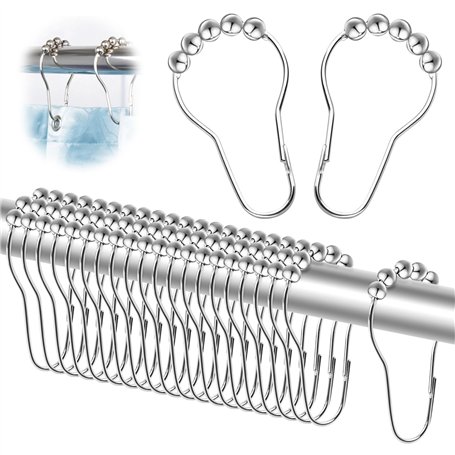 24 Pièces Anneaux de Douche