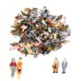 100 Pcs ModèLe Figurines Personnages Couleur ModéLisme Peintes Personnes Assis Et Debout Pour ScèNes Miniatures