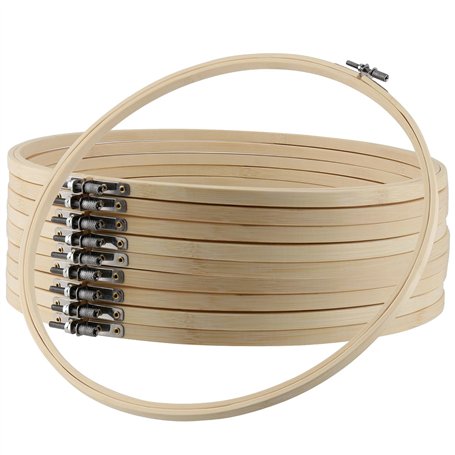 ZEONHAK Lot de 10 cercles à broder en bambou de 30 cm pour travaux manuels