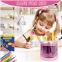 Taille-Crayon Électrique pour Enfant, Taille-crayon Automatique avec 2 Trous(6-12mm), Taille-Crayon Professionnel, Alimenté par