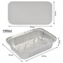 20 Pièces Barquettes Jetables Aluminium 1900 Ml Boite Aluminium avec Couvercle Plat Aluminium Jetable Grand Format pour la Cuiss