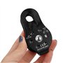 MAGT Poulie Grimpante - poulie Noire Poulie De Sauvetage Simple en Alliage D'aluminium 26kn Équipement Noir d'escalade pour Le T