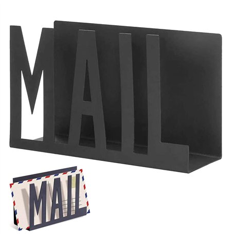 KAYLRE Porte-Courrier Trieuse de Lettres en Métal Noir Organisateur de Découpe de Courrier Support de Document de Lettre de Cour