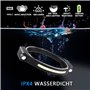 Lampe Frontale Rechargeable USB Frontale led Torche 600 Lumens avec Capteur 230°, 5 Modes d'éclairage et étanchéité IPX4 pour le