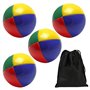 Eowppue Lot de 4 balles de jonglage Rondes Lisses et Douces avec Un Sac