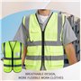 2 pièces Gilet De Sécurité Réfléchissant Haute Visibilité Vêtements Travail Directeur Exécutif Gilet Veste Zip Brace Sécurité Té