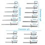 Lot de 428 rivets aveugles en alliage d'aluminium - Rivets pop en aluminium - 18 tailles avec une boîte de rangement, pour racks