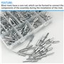 Lot de 428 rivets aveugles en alliage d'aluminium - Rivets pop en aluminium - 18 tailles avec une boîte de rangement, pour racks