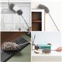 TAVADA Lot de 8 plumeaux télescopiques lavables, tige et balai d'angle flexible, microfibre avec tige télescopique, plumeau long