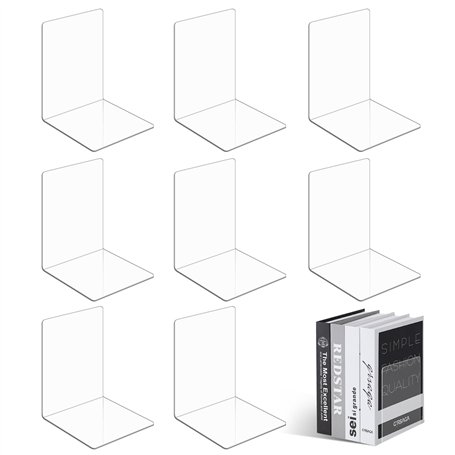 UCAMP Lot de 8 Serre-Livres en Acrylique Transparent