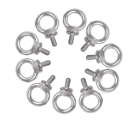VIVIIHOO Boulon à Oeil en Acier Inoxydable M6 10 pièces Anneau de Boulon à Oeil Rond sécurisé Boulon à Oeil Boulon à Oeil pour a