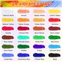 UCAMP 41 Pcs Kit de Peintures Acryliques,Kit de Peinture Aquarelle,Ensemble Fournitures de Peinture Professionnelles avec 24 Tub