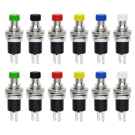 QitinDasen 12Pcs Premium 7mm Mini Interrupteur à Bouton Poussoir Momentané
