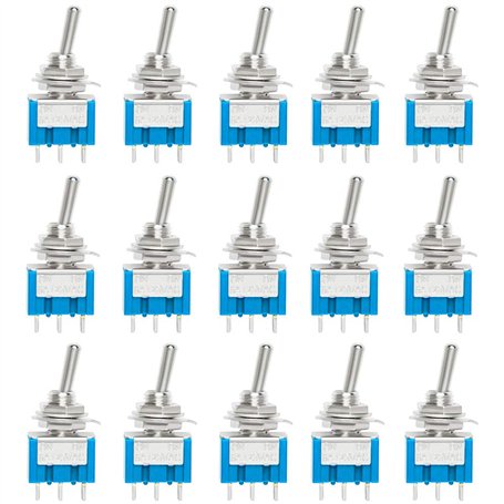 QitinDasen 15Pcs Premium 6A / 125VAC Mini Interrupteur à Bascule