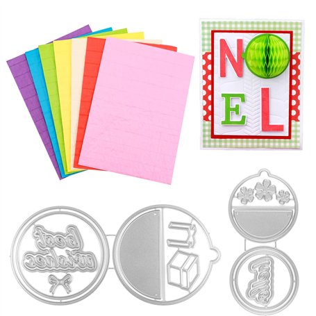 OTCRAFT Lot de 9 blocs de papier nid d'abeille et matrices de découpe rondes avec aimants blancs pour loisirs créatifs 3D et car