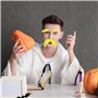 Lot de 2 moustaches jaunes et sourcils - Kit d'enfilage - Moustache artificielle à coller - Costume Lorax - Moustache - Fausse b