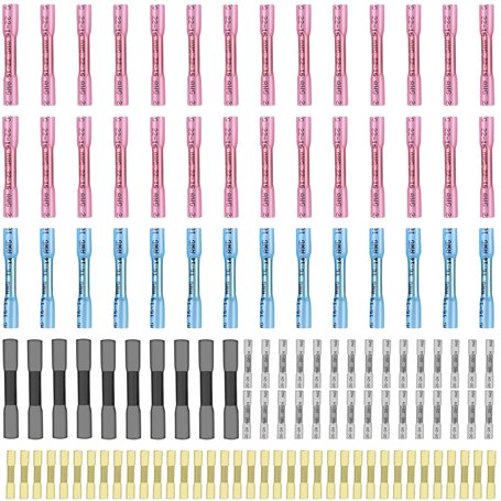 120 Pièces Connecteur Gaine Thermorétractable Métal 26-10AWG