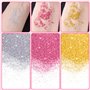 Volhuluk 150g Poudres de Paillettes Argent Rose Doré, 3 Couleurs Pailletées Irisées, Paillette Cosmétiques Ongles Glitter Fines,